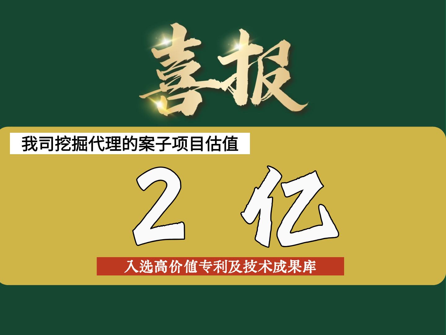 入选高价值专利及技术成果库，项目估值2亿元！